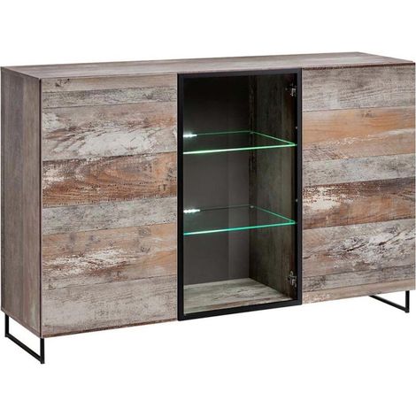 Bahut Design 2 Portes "Plank" 150cm Naturel (1/3)