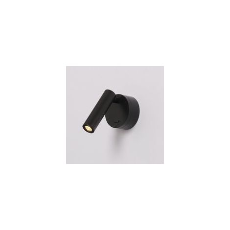Applique Murale LED Interieur 3W 3000K Liseuse de Chevet avec Interrupteur Spot Réglable pour Chambre Salon Hôtel Lire, Aluminium, Noir