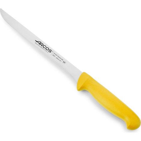 Coltello per filettare Arcos Colore - Prof. 295100 in acciaio inox Nitrum e mango ergonomico giallo polipropilene e 20 cm di lama, coperchio del display. (1/5)