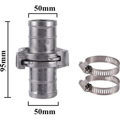 Raccord rapide (5 cm) pour tuyau d'arrosage avec collier de serrage, compatible avec les tuyaux d'incendie et les accessoires d'irrigation agricole. (1/5)