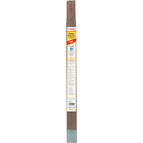 Castolin – Baguette brasure cupro-phosphore 2% argent 800 Ø2mm – 500g – Brasure autodécapante pour métaux cuivreux – Décapant obligatoire sur cuivre