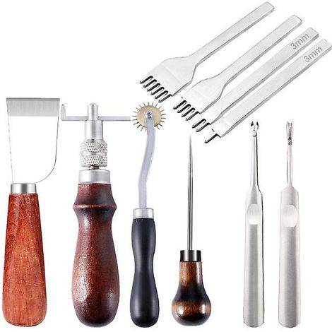 cuir Outils Kit Dequantit Voir Le Graphique Rparation  La Main Artisanat Cuir Fil Cir 8 Couleur Avec Aiguilles  Coudre Ciseaux Ruban  Mesurer Pour (1/5)
