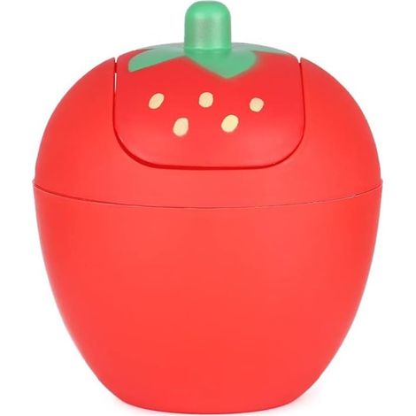Poubelle de bureau fraise bureau mini poubelle mini balançoire poubelle pour bureau voiture décoration 1518 cm rouge 1 pièce
