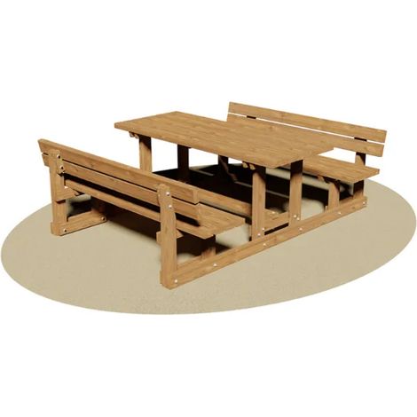 Tavolo con Panca Relax 513 Giochipark legno pino nordico cm190x213x80h