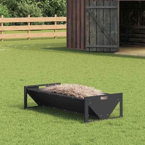 Mangeoire noire pour bétail, 108 x 50 x 28 cm