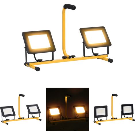 vidaXL LED-Fluter mit Handgriff 2x50 W Warmweiß (1/5)