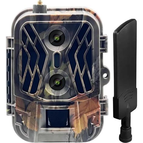 Caméra Faune Sauvage Caméra De Suivi 4G 4K, Contrôle par Application Cloud, sans Batterie Au Lithium, for La Chasse, Détection À Double Objectif, Faune Sauvage Surveillance Fiable Précise (1/5)