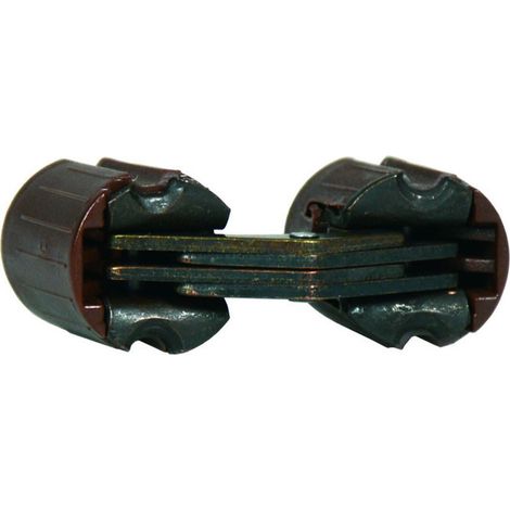 Cerniere invisibili cilindriche in acciaio bronzato e nylon marrone - Ø mm.14 - incasso Ø mm.14x16,5p. (493) - 10 pz