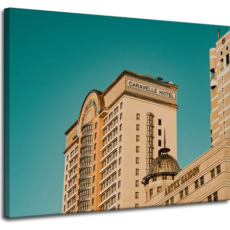 Leinwandgemälde Architektur Hotel 100x80 cm