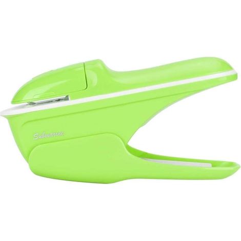 Agrafeuse sans agrafes ABS pour livres et papier, agrafeuse manuelle, outil à une main (verte) (1/4)