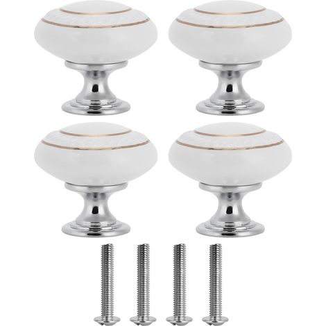 Keramikgriff, Knaufgriff, praktische Vintage-Beschläge, moderne Schubladenschränke für Kleiderschränke, (1043 Doppelgoldkreis-Weiß) (1/5)