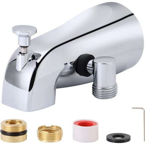 Inverseur Bec de baignoirer, robinet de baignoire à filetage intérieur de 1/2 pouce IPS, alliage de cuivre et de zinc, métal et résistant (1/4)