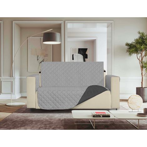 Copridivano Bicolore Antimacchia Trapuntato impermeabile Grigio Chiaro Grigio Scuro - 1 posto