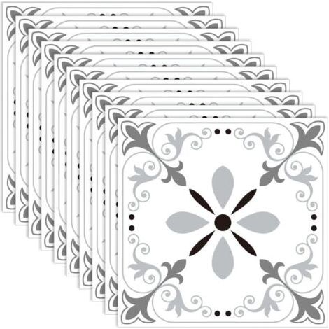 Piastrelle adesive per pavimenti, 10 pezzi di adesivi per piastrelle 20 x 20 cm, adesivi murali per la pittura di piastrelle del bagno, adesivi per piastrelle da parete, adesivi fai da te impermeabili