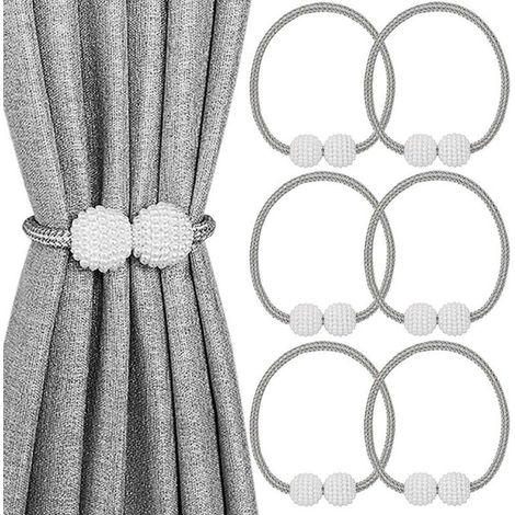 Set di 6 fermatende magnetici decorativi per finestre (grigio) (1/4)