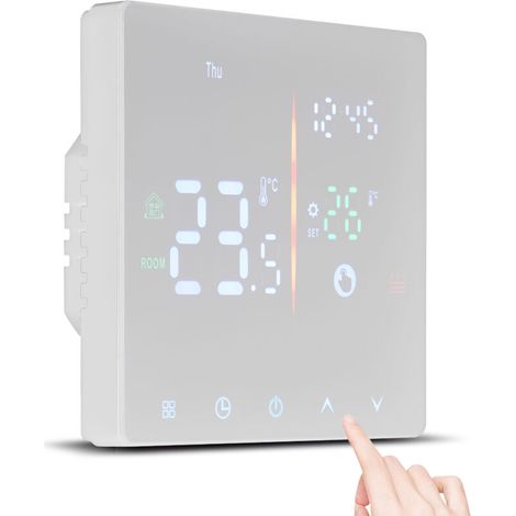 Termostato inteligente para el hogar, manual, digital, programable, modo semanal/automático, controlador eléctrico inteligente con pantalla de temperatura (1/5)