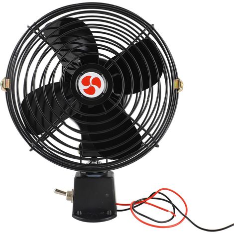 Ortviai Ventilateur 12 V pour Camping-car – Métal Noir Robuste, 6 pouces, 2 vitesses, silencieux