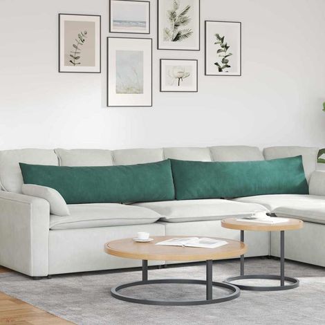 Sofakissen 2 Stück Dunkelgrün 145 x 40 cm Cordstoff