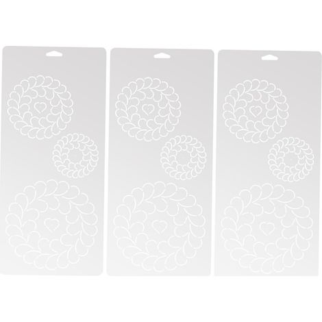 3 Pièces modèle de patchwork formes fournitures de courtepointe grilles outil de couture Correctif tissu modèles de couture carrés modèles de construction tirage pp blanche (1/5)