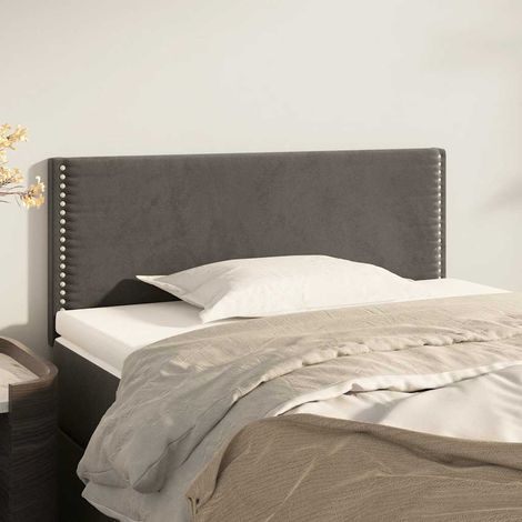 Tête de lit rembourrée en velours gris foncé, hauteur réglable, 100 x 5 x 78/88 cm - PANGIVO (1/5)