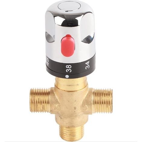 [JAMAIS UTILISÉ] Vanne Mélangeur Eau Chaude Froide Robinet mitigeur thermostatique en laiton solide Robinet température fixe (1/4)