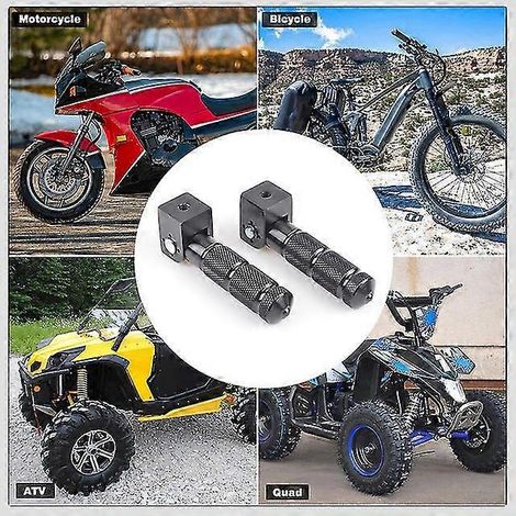 Paar CNC-gefräste Motorrad-Fußrasten aus Aluminium, universelle klappbare Fußrasten, Premium-Hinterradpedale, rot/schwarz (1/5)
