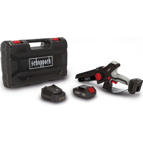 Scheppach – Élagueuse thermique sans fil 20V – Moteur Brushless – Vitesse de coupe 6,8 m/s – Longueur de lame 150 mm – Avec batterie 2Ah et chargeur