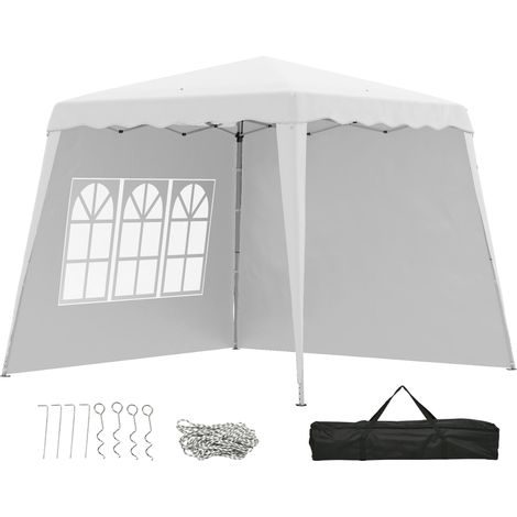 Gazebo da Giardino Pieghevole ad Altezza Regolabile in Acciaio e Tessuto Oxford, 2.4x2.4x2.5m