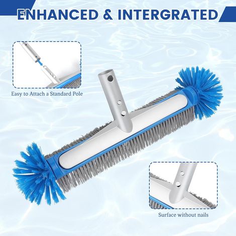 LALAGO Brosse Piscine Ronde, Tête de Brosse de Piscine avec Perche Amovible, avec Les Poils Hémisphériques, Brosses à Récurer pour Mur et Carrelage, Brosses pour Salles de Bains, Jardins (1/4)