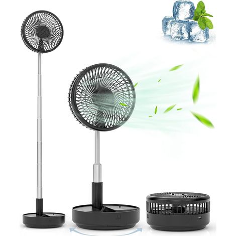 Ventilateur de table, Ventilateur oscillant portable, ventilateurs pliable avec télécommande, 4 vitesses, ventilateur de table USB rechargeable
