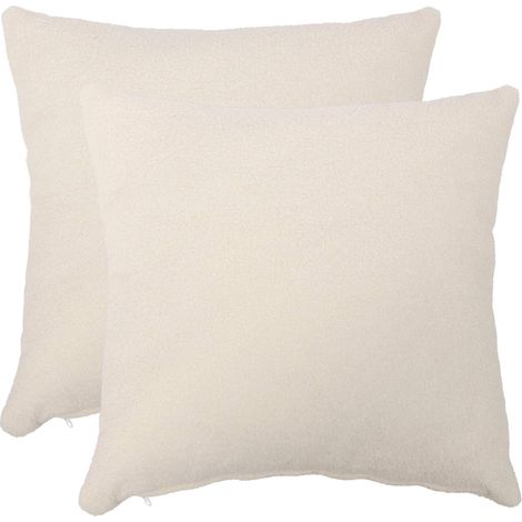 vidaXL Housse de coussin 2 pcs HEERLEN Crème 80 x 80 cm Bouclé - maison aménagement maison