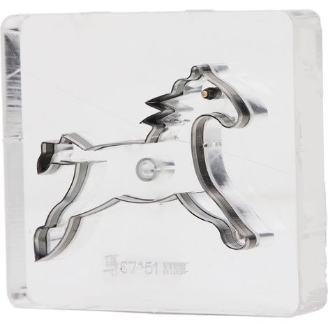 Matrice de découpe en forme de cheval, poinçonneuse à bords nets en acier allié, moule à poinçonner le cuir pour le bricolage, 67 x 51 mm (1/5)