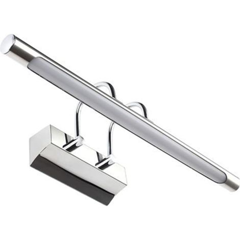 48 cm LED-Badezimmerspiegel, 8 W, warmweiß, drehbarer Spiegel, wasserdicht, Weißchrom
