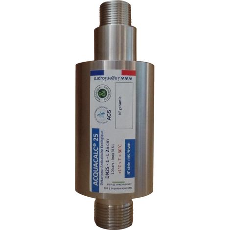 Toodo – Filtre anticalcaire vortex Acquacalc 20/25 – Système RMVM© – 3/4" et 1" – Écologique et sans entretien – Améliore la qualité de l'eau