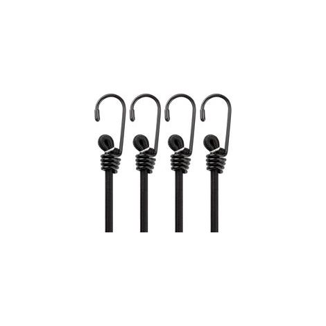 (Lot de 4) Crochets en corde élastique de haute qualité avec boucles en corde élastique noire super résistantes, adaptés à une utilisation en extérieur (1/5)