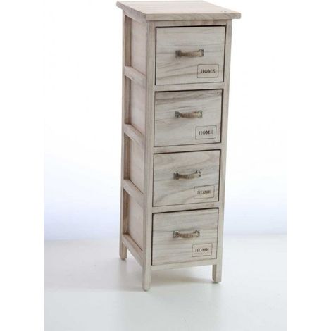 Mobile cassettiera stretta shabby legno 4 cassetti cm 26 x 32 x 80 h (1/2)