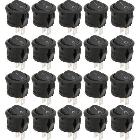 20 pieces small round 2-pin power toggle switch KCD11 position industrial control elements (1/5)