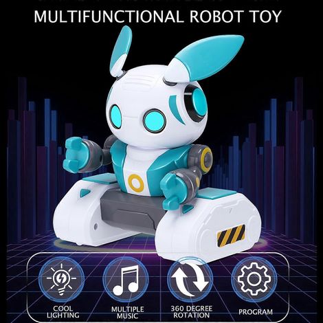Roboterspielzeug, wiederaufladbare 2,4-GHz-Fernsteuerungsroboter mit automatischer Vorführung, Musik, LED-Augen und Birt-Technologie