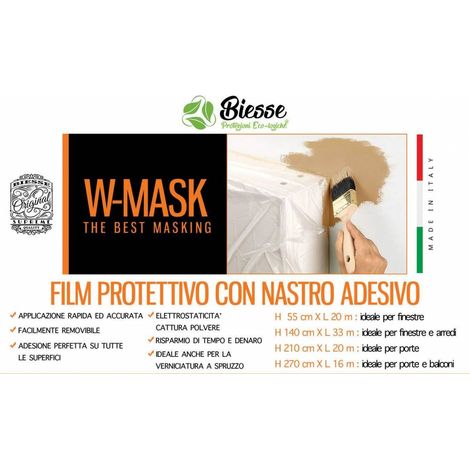 1PZ W-MASK FILM PROTETTIVO + NASTRO ISOLANTE CM 270 X 16MT