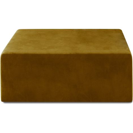 Pouf Carré XL Soren Velours Jaune Moutarde (1/2)