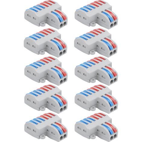 10 connecteurs de fils compacts, bornier à levier et écrou, équipement de connexion rapide SPL SPL-62 (1/5)