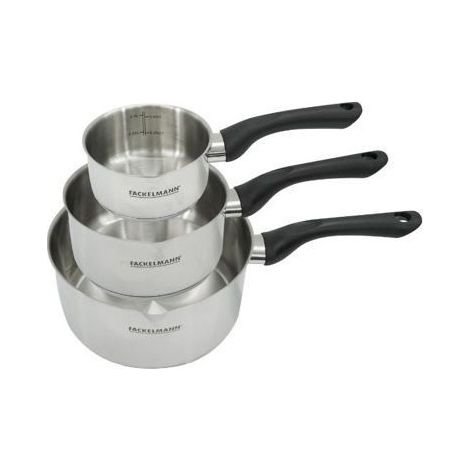 Set 3 casseroles 12 16 et 20 cm en inox Fackelmann Geneva (1/3)
