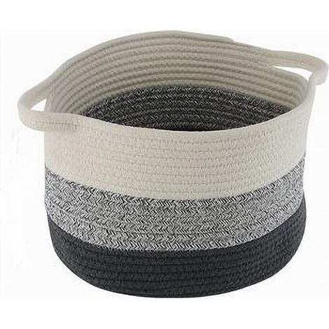 Cleafe - Cestino Cesto Tessuto Corda Intrecciato Porta Oggetti Rotondo 29 X 20 Cm 10651 - (1/2)