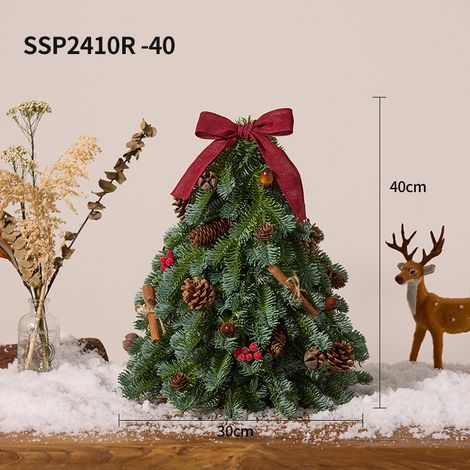 Albero di Natale Artificiale in Polietilene Puro, Design Elegante Rosso 40 cm – Decorazione da Tavolo Realistica per Ristorante, Hotel e Casa (1/5)