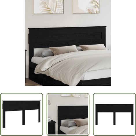 vidaXL Cabecero Roble Negro Madera de ingeniería (1/5)