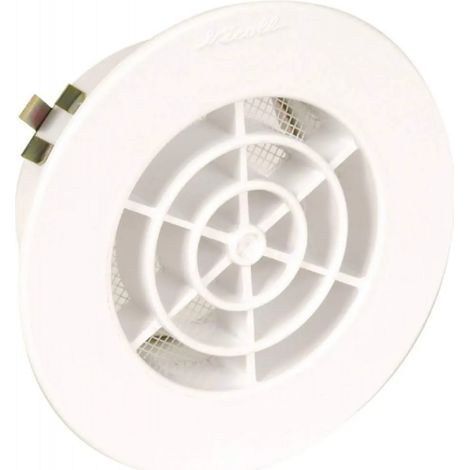 Nicoll – Grille d'aération ronde Ø80 mm à clipser – Moustiquaire intégrée – Résine synthétique – Ventilation intérieure efficace