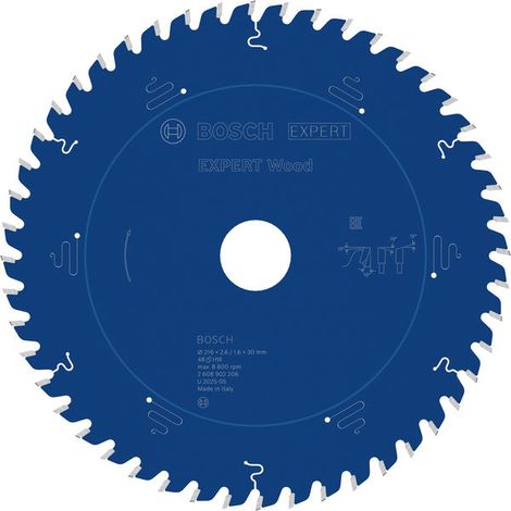 Bosch Wood Circular Saw Blade 216 x 2.6/1.6 x 30 mm T48 2608902206