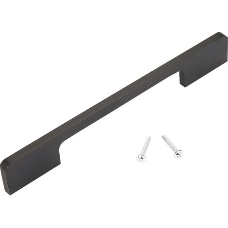Poignée De Tirage En Alliage D'aluminium - Distance De Fixation 224mm - Pour Armoire Et Tiroir - Noir - Lot De 1 (1/5)