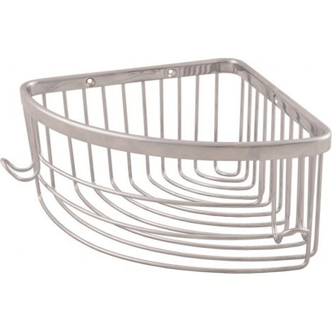 Porte-savon triangle d'angle COLORADO en laiton chromé 20,5x20,5 cm (1/2)