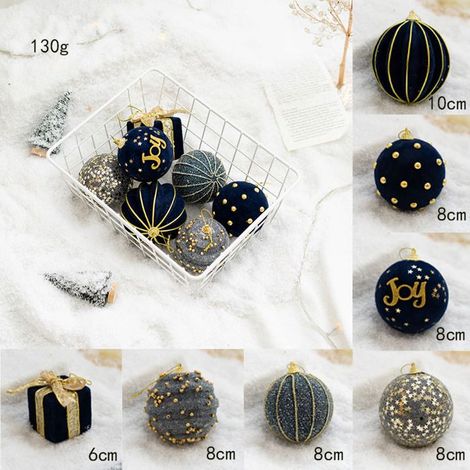 Sapin de Noël en Plastique Facile à Billes, Grand Pendentif de Noël Coloré, Créatif, Incassable, Décoration de Noël bleu 7pièces (1/2)